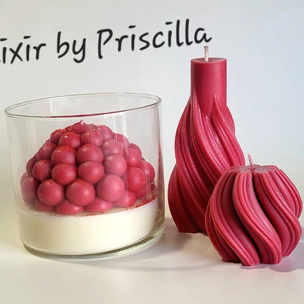 Elixir by Priscilla Red Candle Set